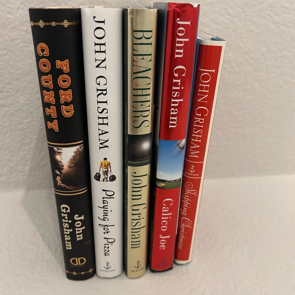 John Grisham hardbound Books with cover: Baseball & Football themed